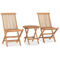 3 Piece Folding Outdoor Dining Set Solid Teak Wood