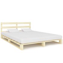 Pallet Bed Frame Solid Pine Wood 200x200 cm