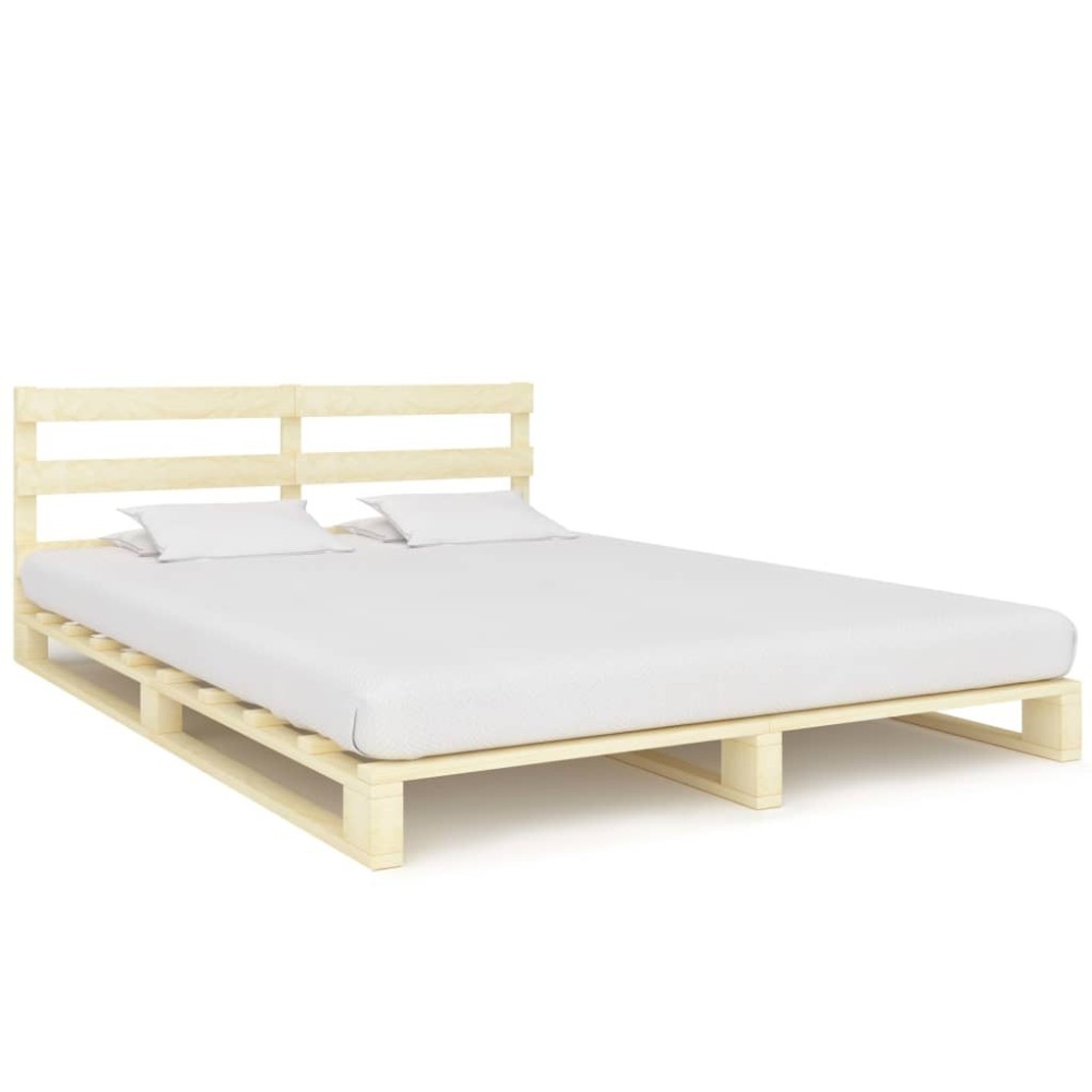 Pallet Bed Frame Solid Pine Wood 200x200 cm