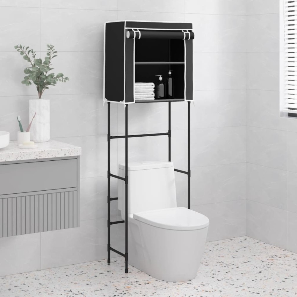 2-Tier Storage Rack over Toilet Cream 56x30x170 cm Iron