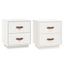 Bedside Cabinet Black 40x34x45 cm Solid Wood Pine