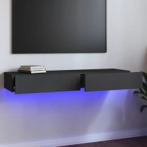 TV-Schränke mit LED-Leuchten 2 Stk. Räuchereiche 60x35x15,5 cm