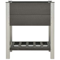 Garden Raised Bed with Shelf 100x50x90 cm WPC Grey