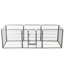 Dog Playpen 12 Panels Steel 80x60 cm Black