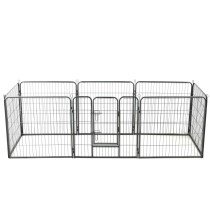 Dog Playpen 12 Panels Steel 80x60 cm Black