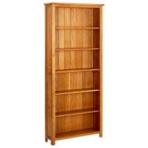 7-Tier Bookcase 90x22.5x200 cm Solid Oak Wood