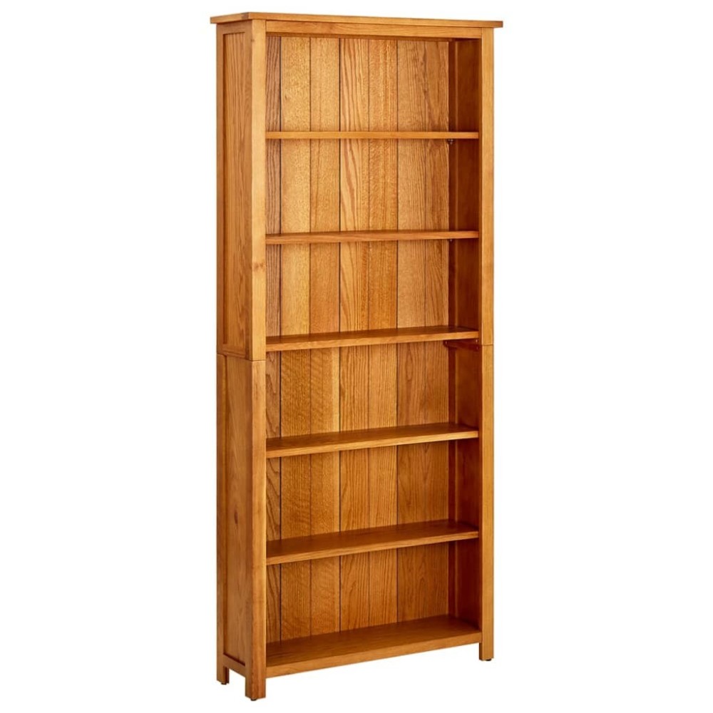 7-Tier Bookcase 90x22.5x200 cm Solid Oak Wood