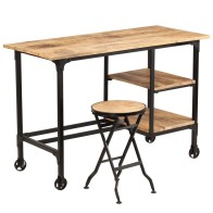 Desk with Folding Stool...