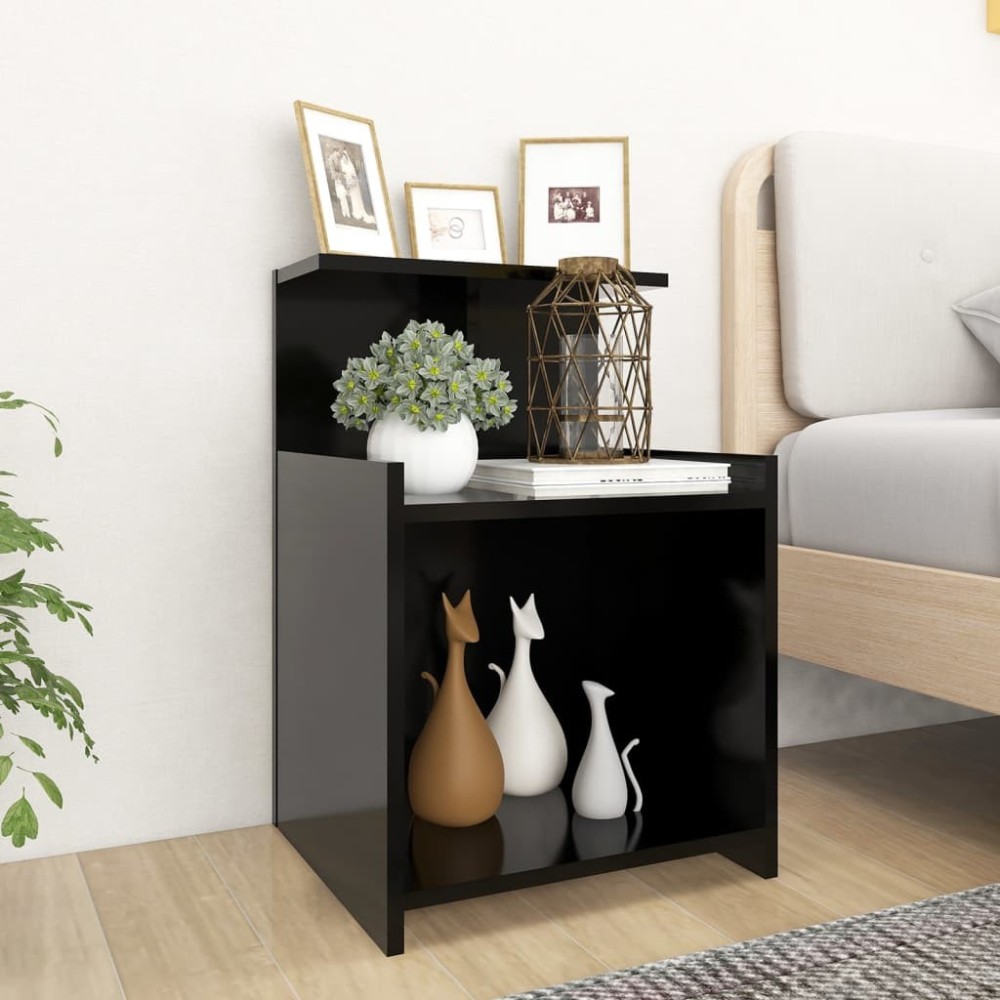 Bed Cabinet White and Sonoma Oak 40x35x60 cm Engineered Wood