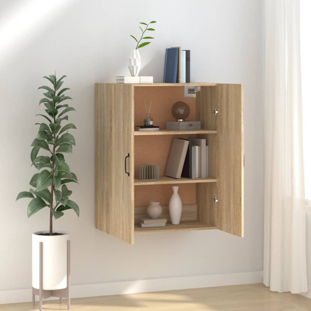 Hanging Cabinet Black 69,5x34x90 cm Engineered Wood