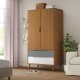 Wardrobe MOLDE White 90x55x175 cm Solid Wood Pine