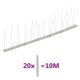2-row Stainless Steel Bird & Pigeon Spikes Set of 6 3 m