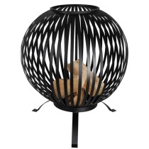 Esschert Design Fire Pit Ball Stripes Black Carbon Steel FF400