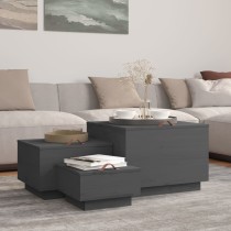 Storage Boxes with Lids 3 pcs Black Solid Wood Pine