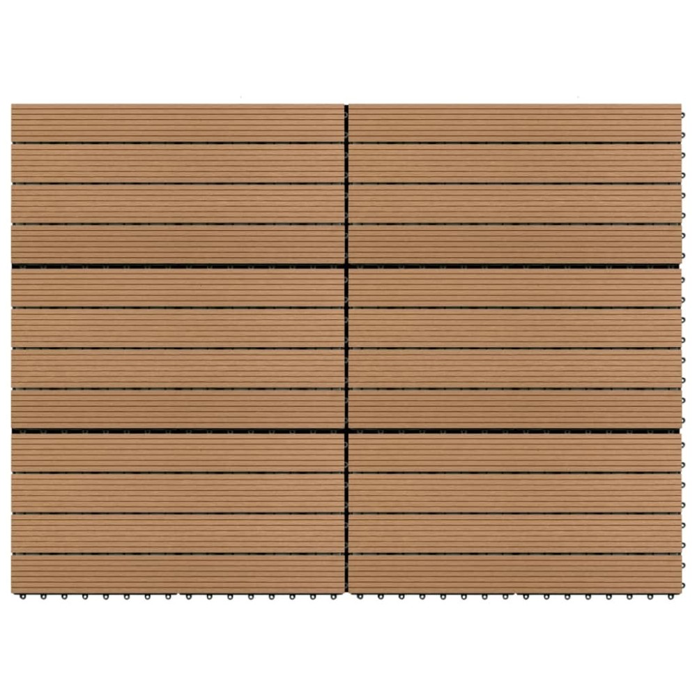 Decking Tiles 6 pcs WPC 60x30 cm 1.08 m  Black