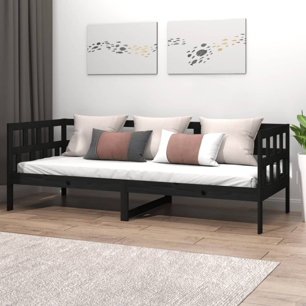 Day Bed Grey Solid Wood Pine 80x200 cm