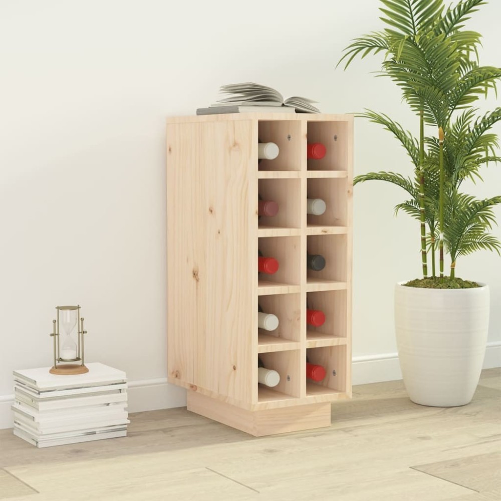 Wine Cabinet White 23x34x61 cm Solid Wood Pine