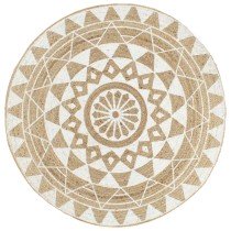 Handmade Rug Jute with Print Polka Dot 120 cm
