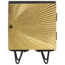 Bedside Cabinet with Brass Front 40x30x50 cm Solid Mango Wood