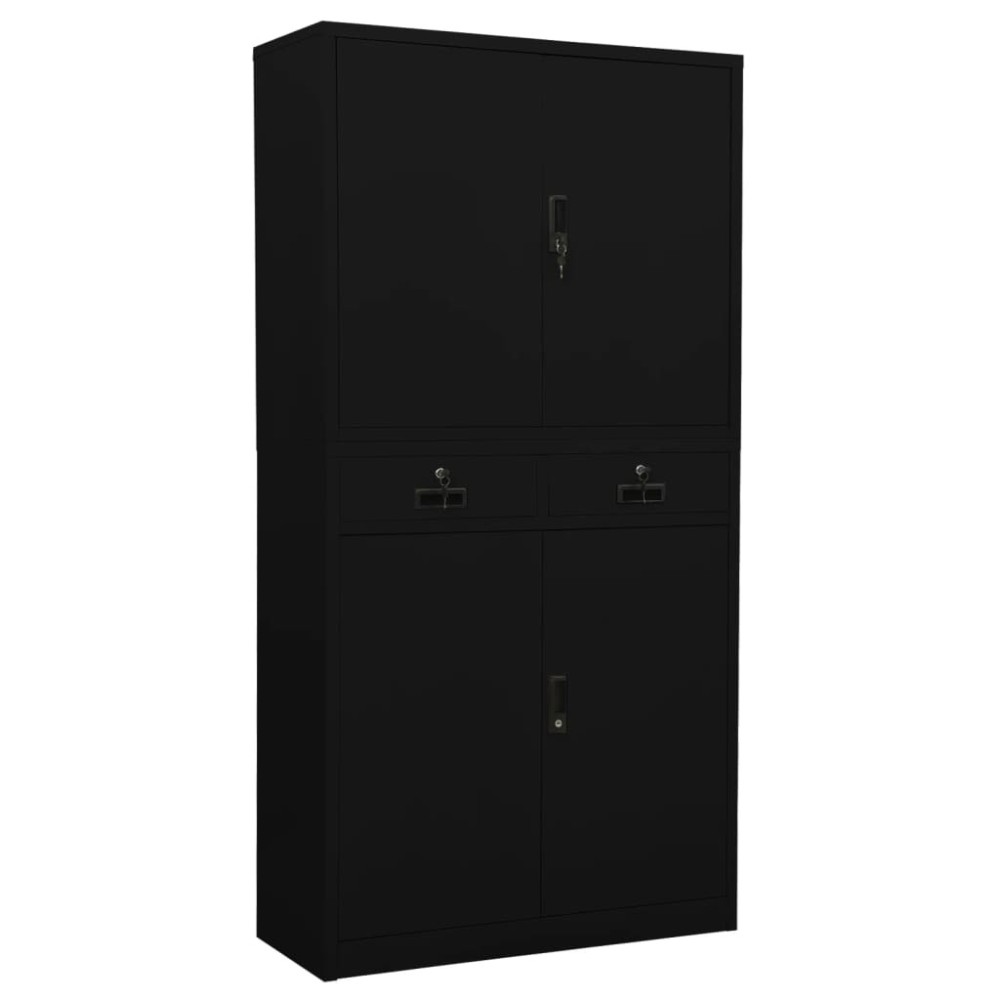 Büroschrank Weiß 90x40x180 cm Stahl