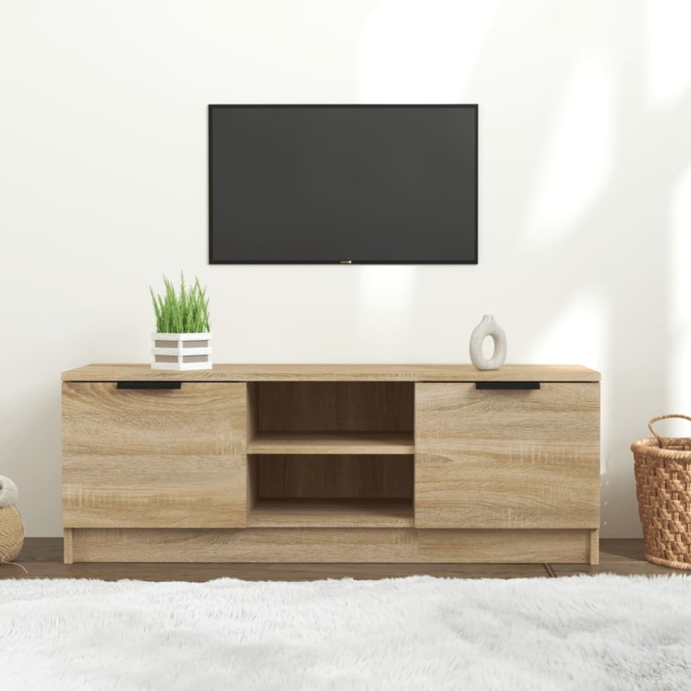 TV Cabinet High Gloss White 102x35x36.5 cm Engineered Wood