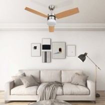 Ceiling Fan with Light and Remote Control 76 cm Light Brown