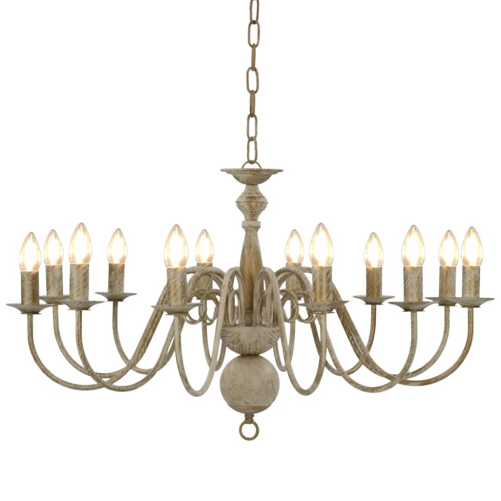 Chandelier Antique Black 12 x E14 Bulbs