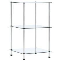 5-Tier Shelf Black 40x40x130 cm Tempered Glass