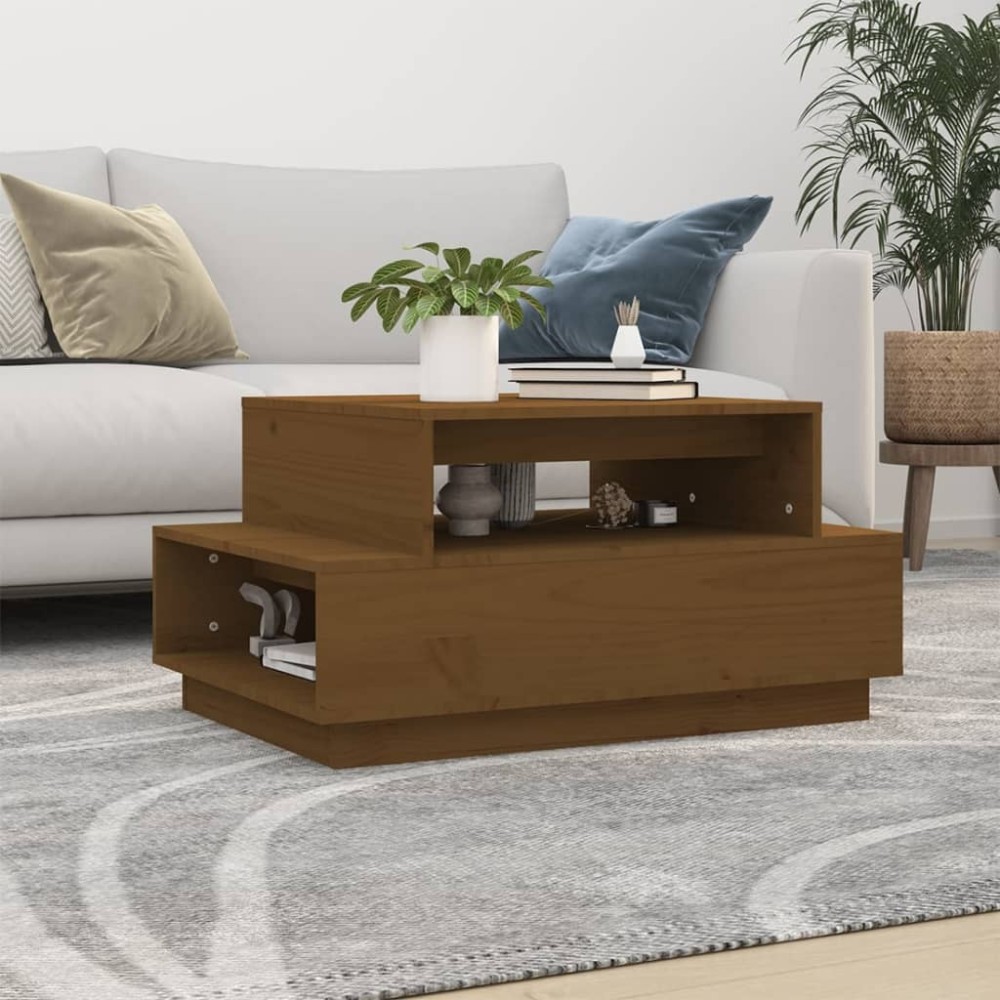 Coffee Table White 80x55x40.5 cm Solid Wood Pine