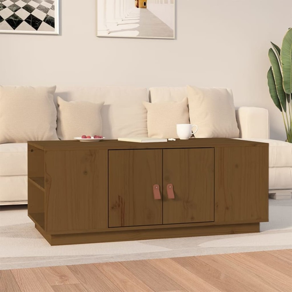 Coffee Table Black 100x50x41 cm Solid Wood Pine