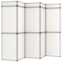 15-Panel Folding Exhibition Display Wall 302x200 cm White