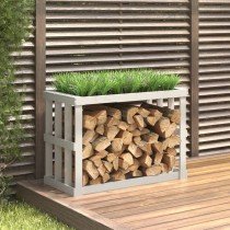 Outdoor-Kaminholzregal Schwarz 108x52x74 cm Massivholz Kiefer