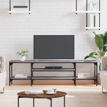 TV-Schrank Räuchereiche 100x35x45 cm Holzwerkstoff & Eisen
