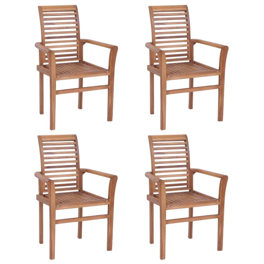 Stacking Dining Chairs 2 pcs Solid Teak