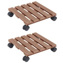 Plant Trolleys 4 pcs Brown 30x30x7,5 cm WPC