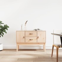 Sideboard Schwarz 110x40x78 cm Massivholz Kiefer