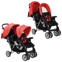 Tandem Stroller Steel Red...