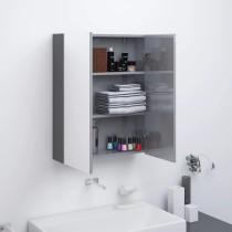 Bathroom Mirror Cabinet 60x15x75 cm MDF Concrete Grey