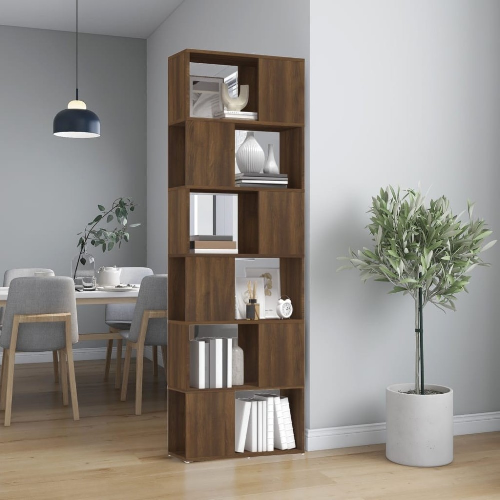 Bücherregal/Raumteiler Grau Sonoma 60x24x186 cm
