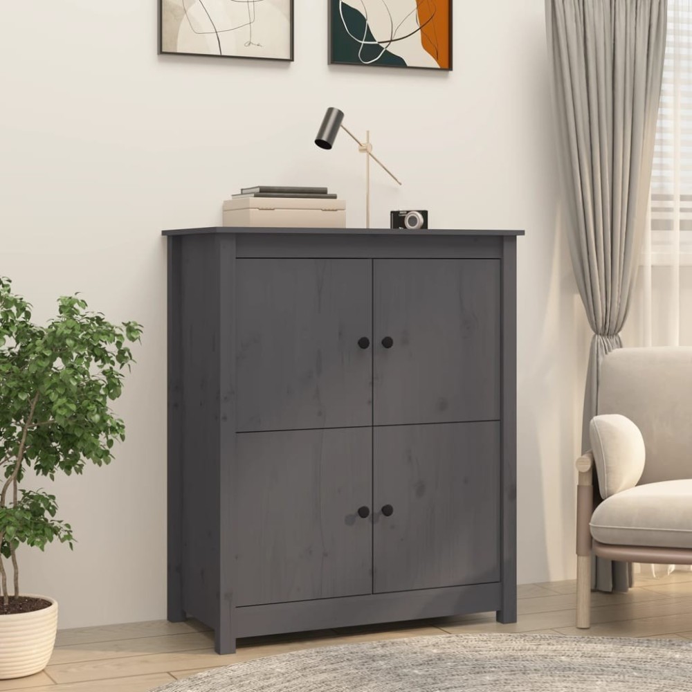 Sideboard Black 83x41.5x100 cm Solid Wood Pine