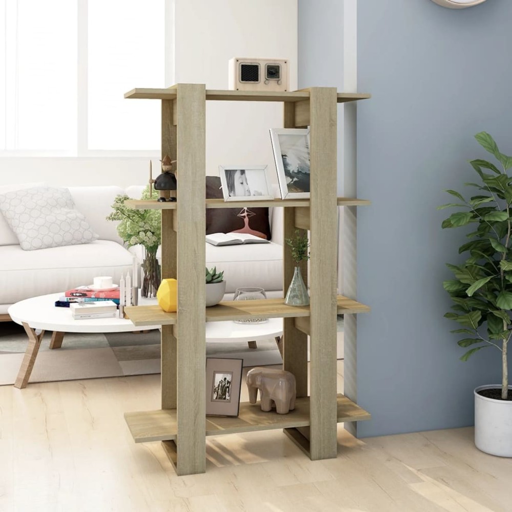 Book Cabinet/Room Divider Brown Oak 80x30x123.5 cm