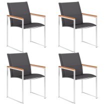Garden Chairs 2 pcs Textilene and Stainless Steel Grey