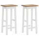 Bar Stools 2 pcs Solid Oak Wood