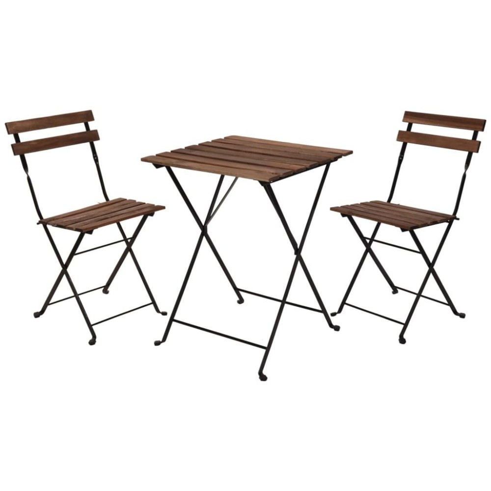 ProGarden Bistro-Set 3-tlg. Schwarz