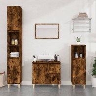 Bathroom Cabinet Brown Oak...