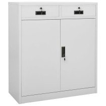 Büroschrank mit Pflanzkasten Hellgrau 90x40x125 cm Stahl