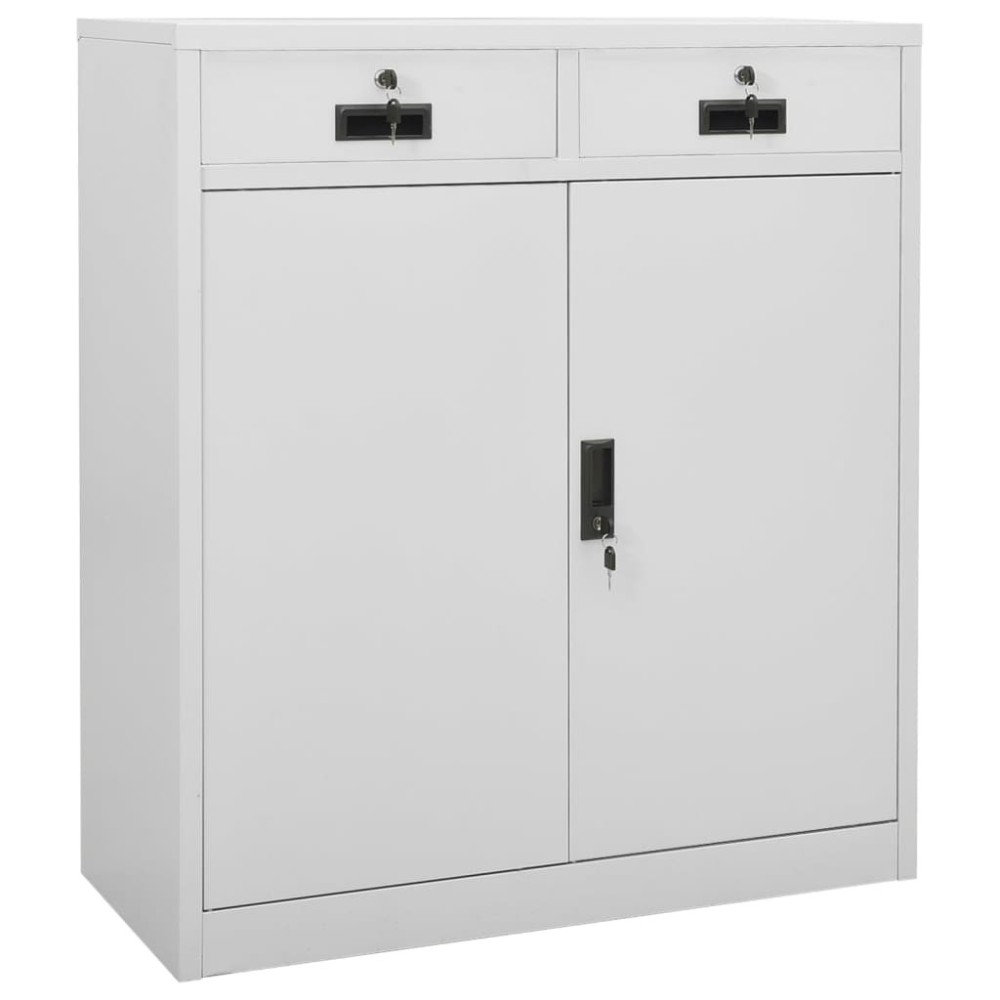 Büroschrank mit Pflanzkasten Hellgrau 90x40x125 cm Stahl