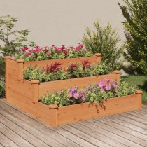 Garden Raised Bed Grey 120x120x56 cm Solid Wood Fir