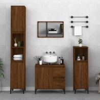 Bathroom Cabinet Brown Oak...