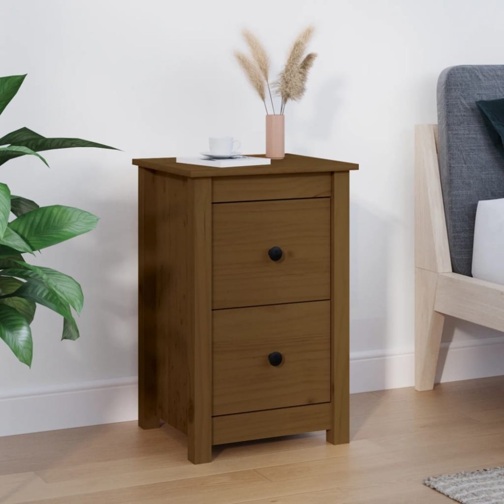 Bedside Cabinets 2 pcs Black 40x35x61.5 cm Solid Wood Pine